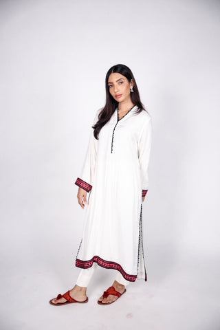 HANDLOOM SUSSI STITCHED 2-PIECE KURTI & TROUSER