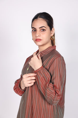 HANDLOOM SUSSI STITCHED 2-PIECE KURTI AND TROUSER