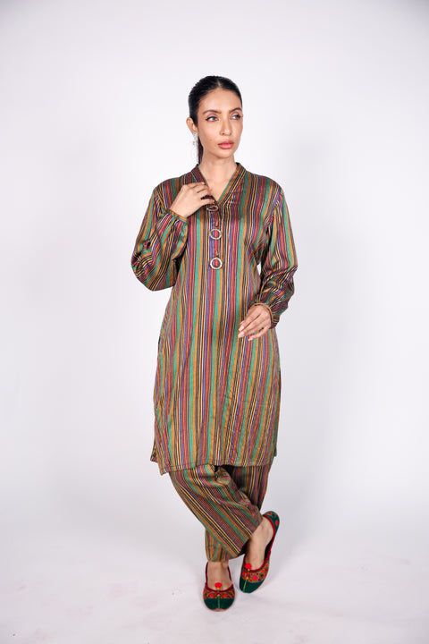 HANDLOOM SUSSI STITCHED 2-PIECE KURTI AND TROUSER