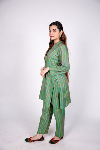 HANDLOOM SUSSI STITCHED 2-PIECE KURTI AND TROUSER