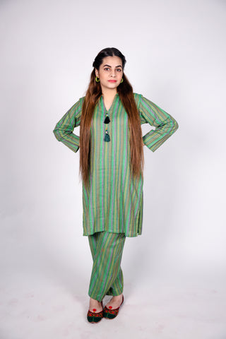 HANDLOOM SUSSI STITCHED 2-PIECE KURTI AND TROUSER