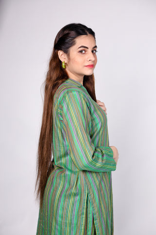 HANDLOOM SUSSI STITCHED 2-PIECE KURTI AND TROUSER