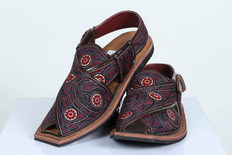 Handmade Blue men's peshawari chappal traditional jutti