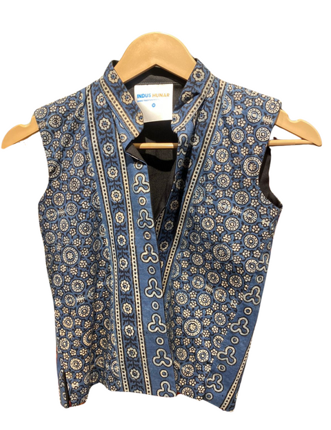 Ajrak Print Waistcoat