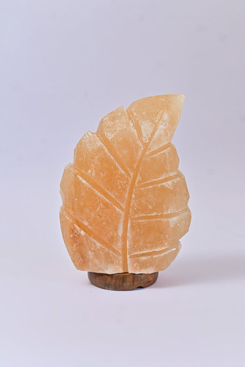 Pink Salt Lamp - Leaf Shape