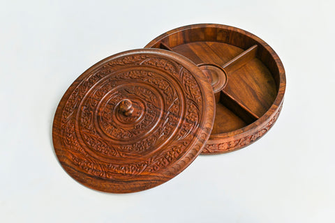 HAND CARVED WOODEN DRYFRUIT BOX