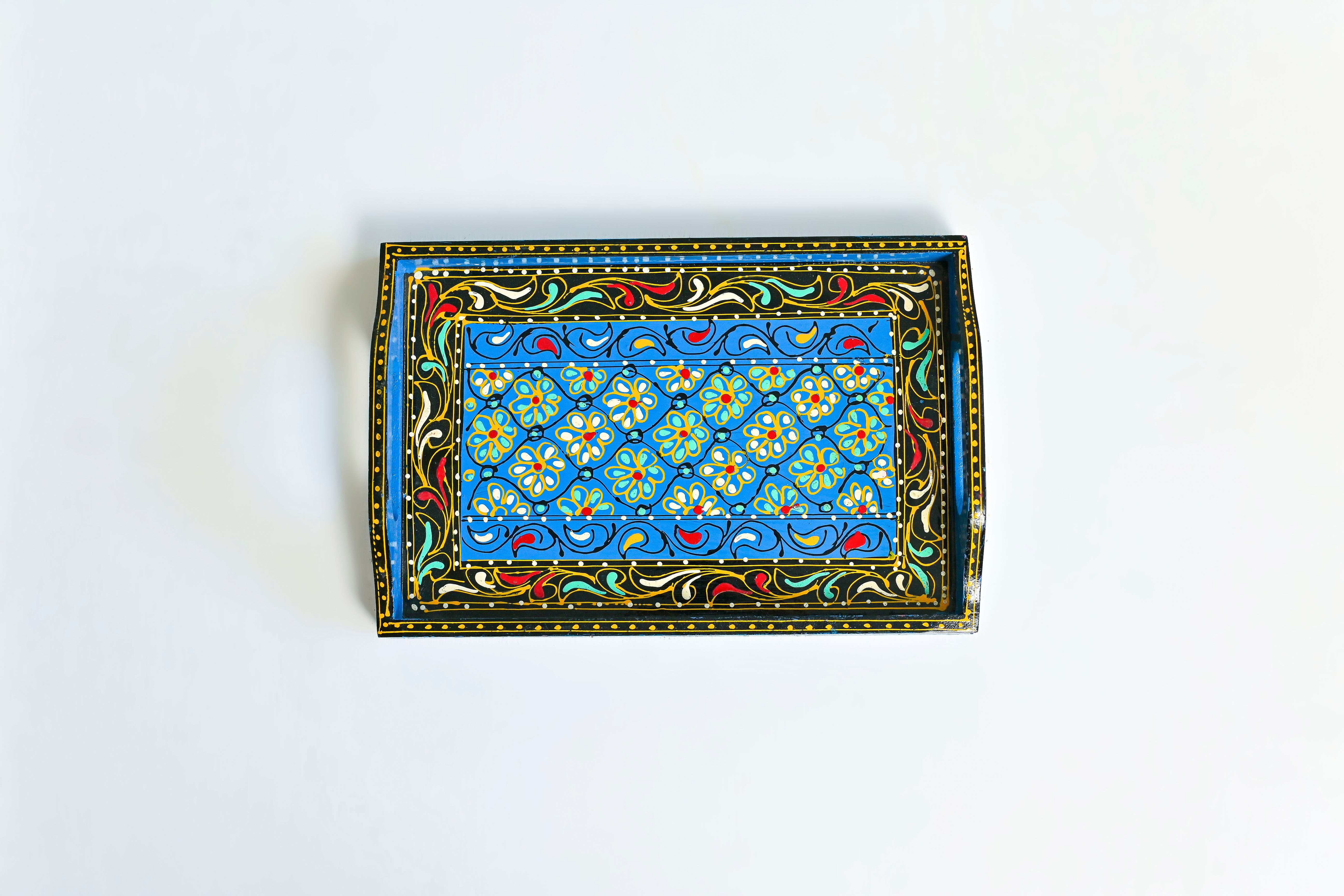 SWATI HANDPAINTED WOODEN TRAY