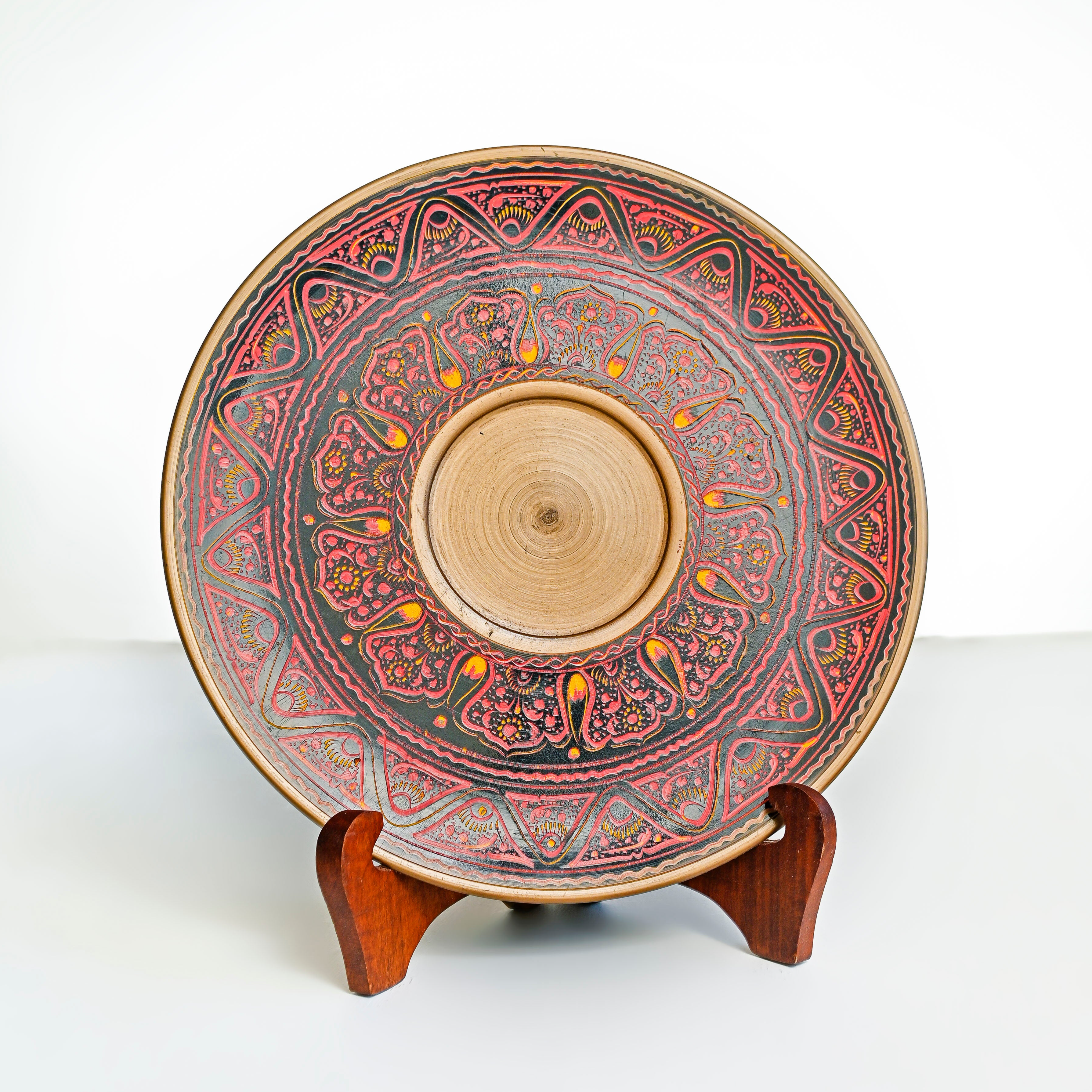 HANDMADE NAQSHI WORK WOODEN PLATE