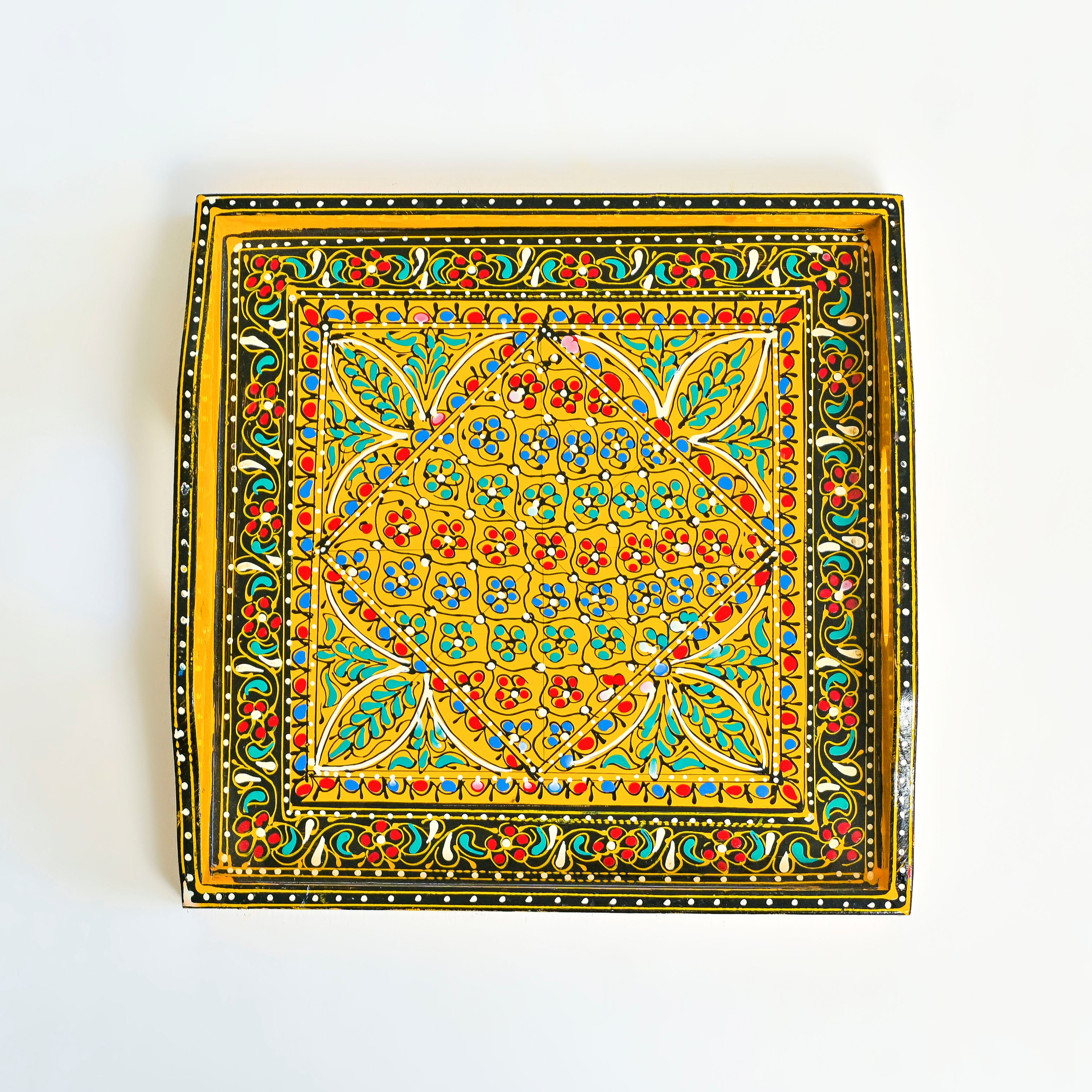 SWATI HANDPAINTED WOODEN TRAY