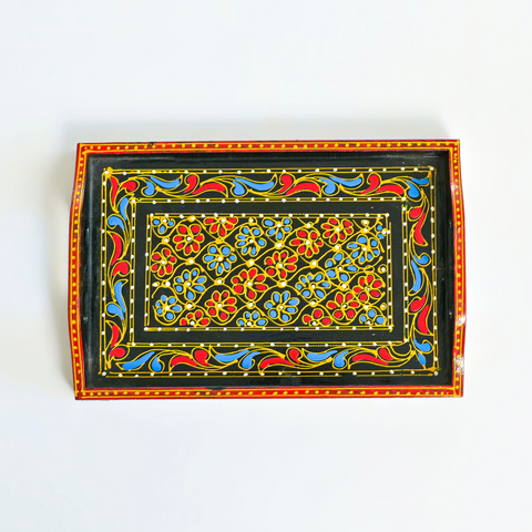 SWATI HANDPAINTED WOODEN TRAY